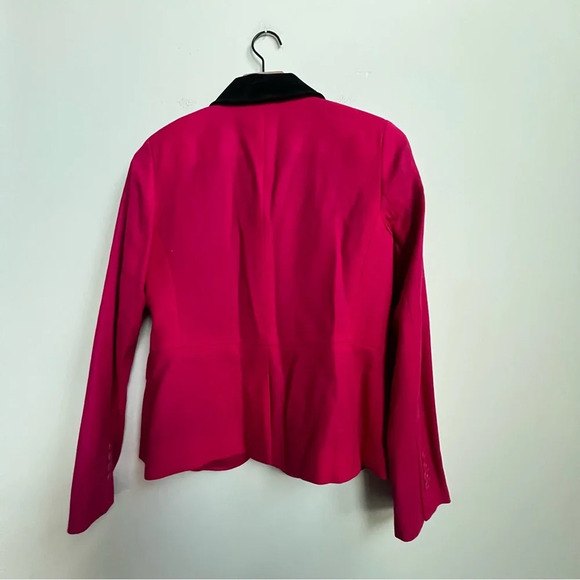 Talbots Wool Blazer 4 Pink Velvet Contrast Collar Preppy Equestrian Riding Money - Picture 10 of 13